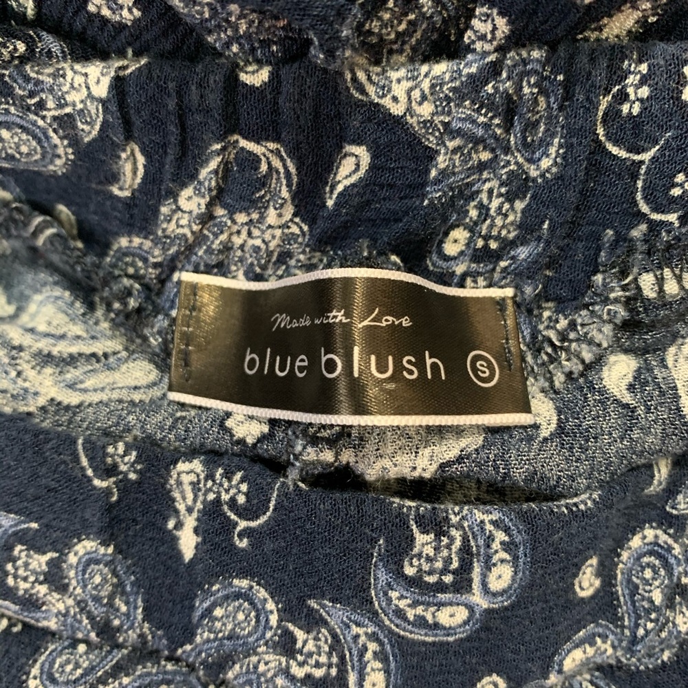 Blue Blush Lounge Pants Blue Paisley - Picture 3 of 5